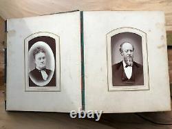 Small Antique Civil War Era Family Photo Album Thurston CDVs & Tintypes
