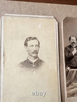 Small Lot 2 CDV Photo Civil War Ohio OVI Soldier & Sideshow Family 1860s 1870s