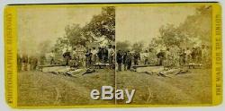 Stereoview Anthony Civil War Views. Bodies laid out for interment. Neg by Brady
