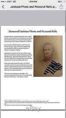 Stonewall Jackson Large Muffler Scarf Worn 1861-1863 Civil War Confederate Photo