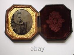 Super Rare Tintype Thermoplastic Case, beautiful photo, 60 known to exist