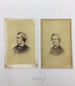 TWO Civil War Era 1866 BROWN UNIVERSITY INSCRIBED ID STAMP CDV PROVIDENCE RI