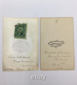 TWO Civil War Era 1866 BROWN UNIVERSITY INSCRIBED ID STAMP CDV PROVIDENCE RI