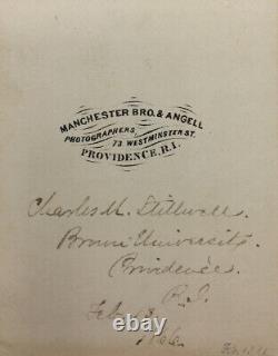 TWO Civil War Era 1866 BROWN UNIVERSITY INSCRIBED ID STAMP CDV PROVIDENCE RI