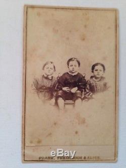 The Children of the Battlefield Civil War CDV Frank, Frederick & Alice HUMISTON