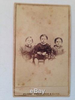 The Children of the Battlefield Civil War CDV Frank, Frederick & Alice HUMISTON