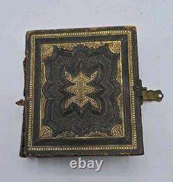 Tin Type Photo Album Civil War Era. 66 Photos 1860s Gem Miniature Bsk