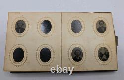 Tin Type Photo Album Civil War Era. 66 Photos 1860s Gem Miniature Bsk