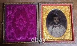 Tinted Ambrotype photo Civil War era unknown male Mathews Virginia as is