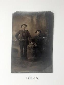 Tintype Black and White Photograph 2 White Men Civil War Era 1860s Rare