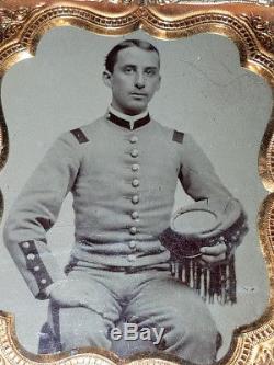 Tintype CIVIL WAR Militia Soldier in half 6 CASE