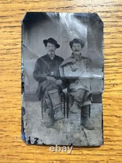 Tintype Of Two Civil War Soldiers-Brothers-Union/Confederate