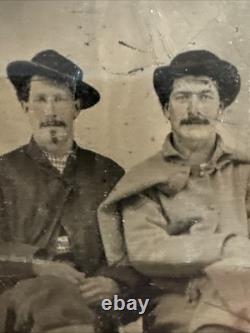 Tintype Of Two Civil War Soldiers-Brothers-Union/Confederate