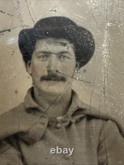 Tintype Of Two Civil War Soldiers-Brothers-Union/Confederate
