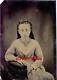Tintype Photo Civil War Era Girl Wearing Slave Necklace Vg