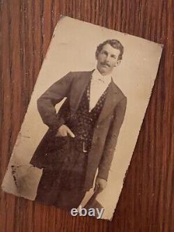 Tintype Photo Gambler DOC HOLLIDAY Civil War CSA Georgia Frame Buckle Gun Belt