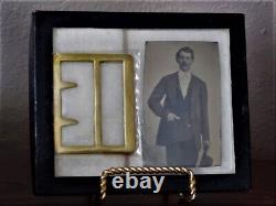 Tintype Photo Gambler DOC HOLLIDAY Civil War CSA Georgia Frame Buckle Gun Belt