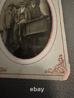 Tintype Photograph Quarter Plate Three Boys Posing with Civil War Rodman Cannon