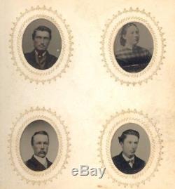Tintype photo album 81 gem 1 in miniature Civil War Era antique 1800