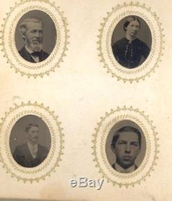 Tintype photo album 81 gem 1 in miniature Civil War Era antique 1800