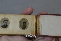 Tintype photo album miniature 35 gem 1 in Civil War Era portraits 1800 antique