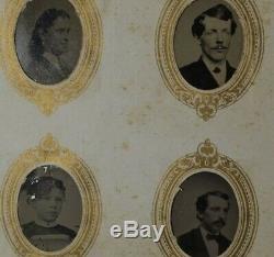 Tintype photo album miniature 41 gem 1 in Civil War Era portraits 1800 antique