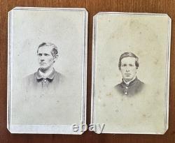 Two CDV Photos of Identified Civil War Soldiers / ID'd 1860s New Hampshire Photo