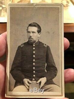 Two Civil War CDVs of the same Massachusetts Officer