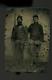 Two Civil War Soldier Friends One Armed 1860s Tintype