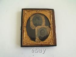Two Sixteenth Plate Ambrotypes or Tin Types of Civil War Soldier & Wife