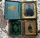 Two Tin Type B/w Photo Box Of Unknown Civil War Soldiers