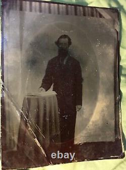Two Tintypes Civil War General Lew Wallace Military Ben-hur Photo Signed In Case