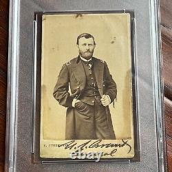 ULYSSES S. GRANT PSA Scarce AUTOGRAPH CDV Photo SIGNED Civil War