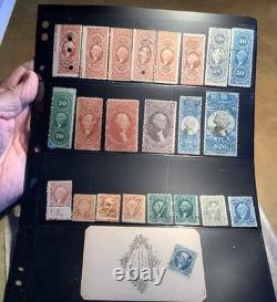 US 1860-1871 REVENUE COLLECTION with R116, R129, Civil War Photo, etc lot of 23