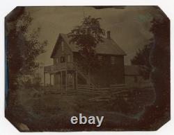 Uncased 1/4 plate Civil War era tintype Civil War era of country store with Sign