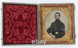 Union Army Corporal 1860 Civil War Officer Tintype US Buckle Uniform Jacket 8617