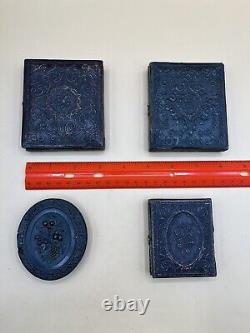 Union Case Tin types Lot 1850s 1860s Civil War Tax Stamp Men & Woman Multiple