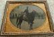 Union Civil War Cavalry Soldier Horse Saddle Tintype Image Leather Cased