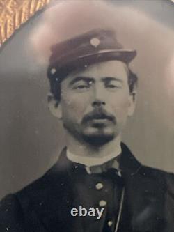 Union Civil War Tintype Soldier Kepi, Clear