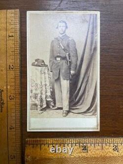 Union Infantry officer withsword Hardee hat Great Barrington Massachusetts CDV