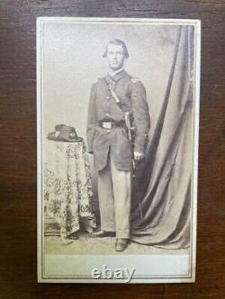 Union Infantry officer withsword Hardee hat Great Barrington Massachusetts CDV