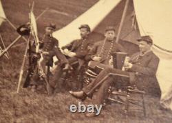 Union SOLDIERS USA served in CIVIL WAR, Stereoview PHOTO 3D Original, ACCORDION