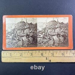Union Soldiers Battle of Gettysburg Devil's Den Stereoview Civil War c1863 Y7914