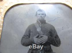 Union soldier in uniform tin type civil war