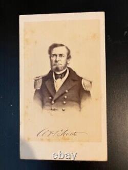 VERY RARE Civil War Carte de Visite, Union Commodore Andrew Hull Foote signature