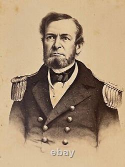 VERY RARE Civil War Carte de Visite, Union Commodore Andrew Hull Foote signature