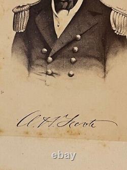 VERY RARE Civil War Carte de Visite, Union Commodore Andrew Hull Foote signature