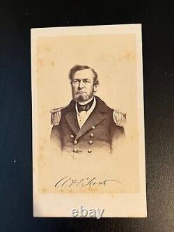 VERY RARE Civil War Carte de Visite, Union Commodore Andrew Hull Foote signature
