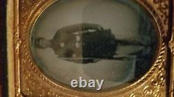 VERY RARE Civil War Tintype Union Soldier Armed with Veterans Medal