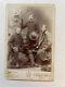 Vtg Cabinet Photo Three Handsome Men / Soldiers Civil War Hats Streator Illinois